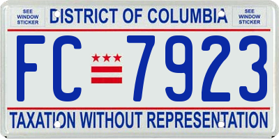 DC license plate FC7923