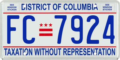 DC license plate FC7924