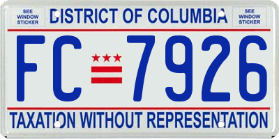 DC license plate FC7926