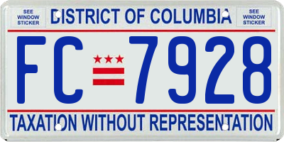 DC license plate FC7928