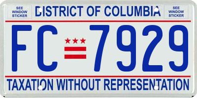 DC license plate FC7929