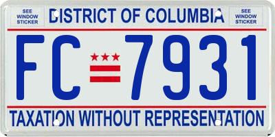 DC license plate FC7931