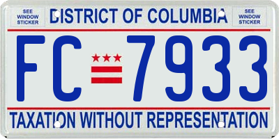 DC license plate FC7933