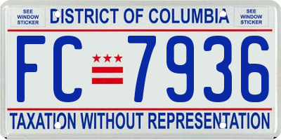 DC license plate FC7936