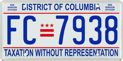 DC license plate FC7938