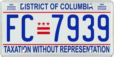 DC license plate FC7939