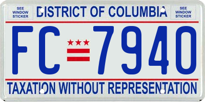 DC license plate FC7940