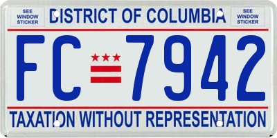 DC license plate FC7942