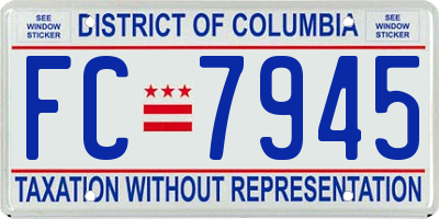 DC license plate FC7945