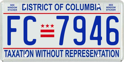 DC license plate FC7946