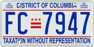 DC license plate FC7947