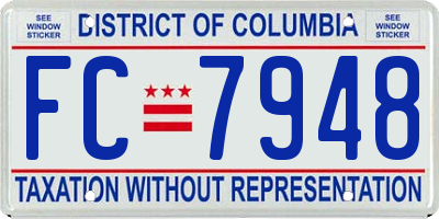 DC license plate FC7948