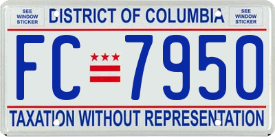 DC license plate FC7950