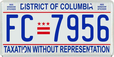 DC license plate FC7956