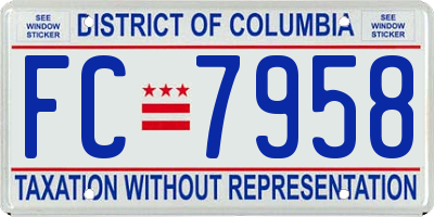 DC license plate FC7958