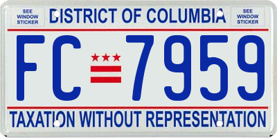 DC license plate FC7959