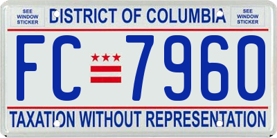 DC license plate FC7960