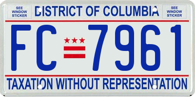 DC license plate FC7961