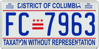 DC license plate FC7963