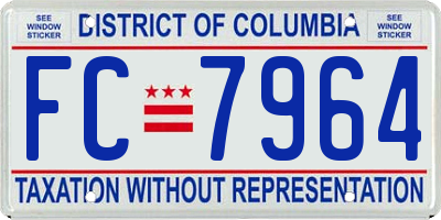 DC license plate FC7964