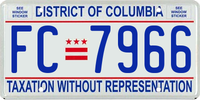 DC license plate FC7966