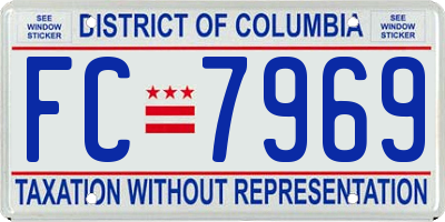 DC license plate FC7969