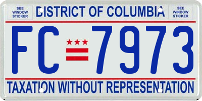 DC license plate FC7973