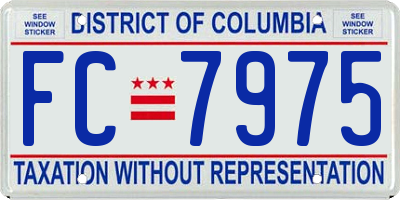 DC license plate FC7975