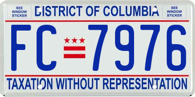 DC license plate FC7976