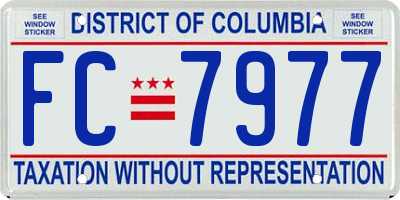 DC license plate FC7977