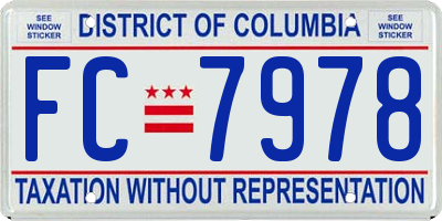 DC license plate FC7978