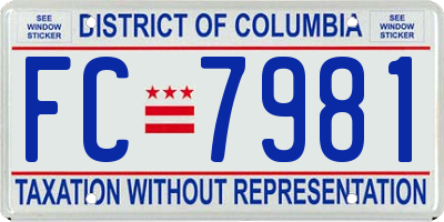 DC license plate FC7981