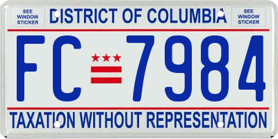 DC license plate FC7984