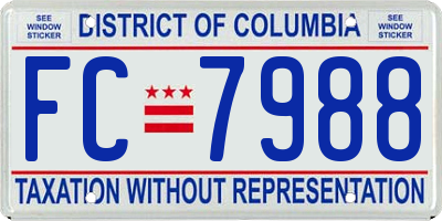 DC license plate FC7988