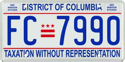 DC license plate FC7990