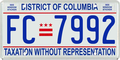 DC license plate FC7992