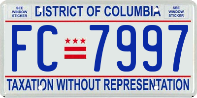 DC license plate FC7997