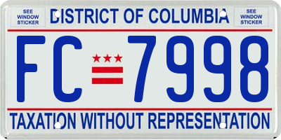 DC license plate FC7998