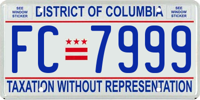 DC license plate FC7999