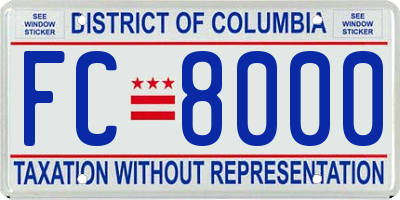 DC license plate FC8000