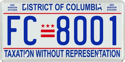 DC license plate FC8001