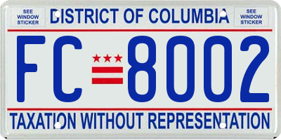 DC license plate FC8002