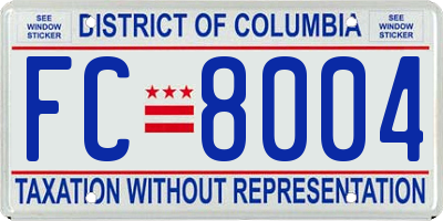 DC license plate FC8004