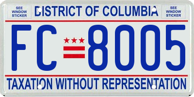 DC license plate FC8005