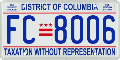 DC license plate FC8006