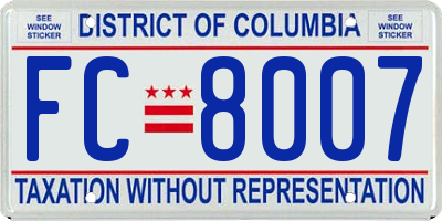 DC license plate FC8007