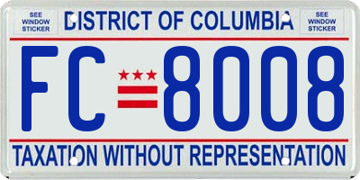 DC license plate FC8008