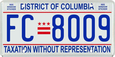 DC license plate FC8009