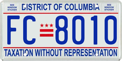 DC license plate FC8010