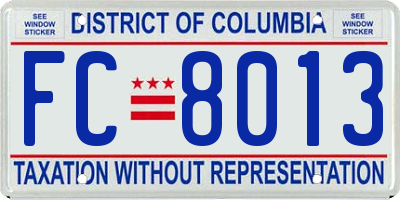 DC license plate FC8013